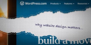 A ripped paper effect through a computer monitor, explaining why website design matters.