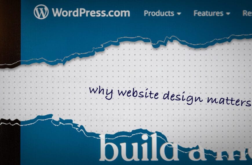 A ripped paper effect through a computer monitor, explaining why website design matters.