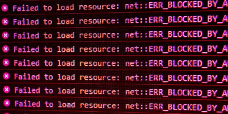 Close up of computer screen showing a error code.