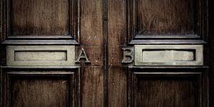 A picture of two letterboxes, one showing the letter A and one showing the letter B