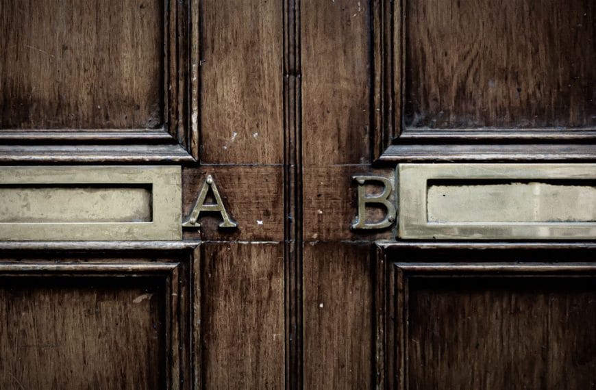A picture of two letterboxes, one showing the letter A and one showing the letter B