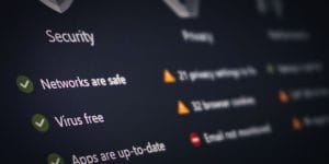 A photo of a computer screen showing text strings related to website security.