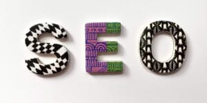Simple image with the letters SEO laid out in the middle of the image.
